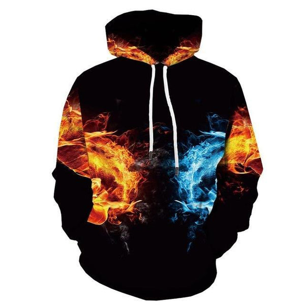Fire 3d Printed Harajuku Casual Psychedelic Hoodie | Vimost Shop.