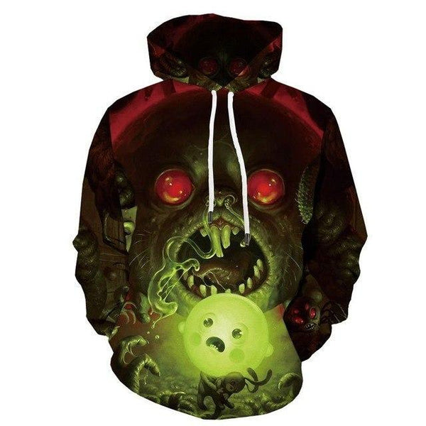 Men Halloween Pumpkin 3D Print Black Hoodie | Vimost Shop.