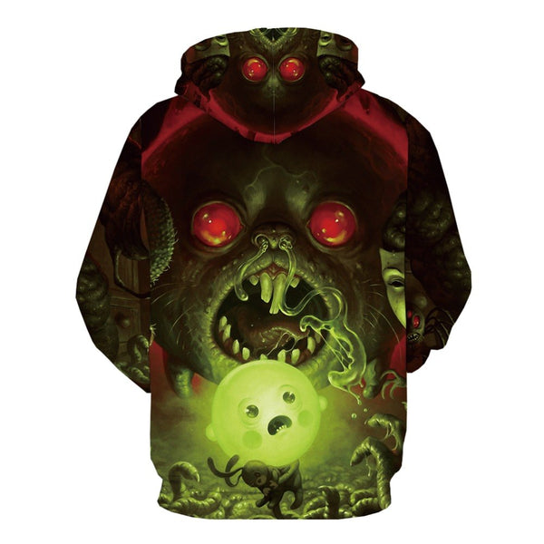 Men Halloween Pumpkin 3D Print Black Hoodie | Vimost Shop.