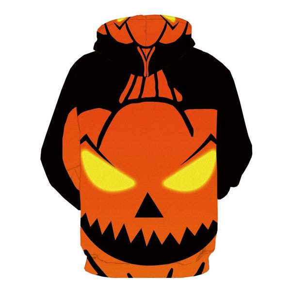 Men Halloween Pumpkin 3D Print Black Hoodie | Vimost Shop.