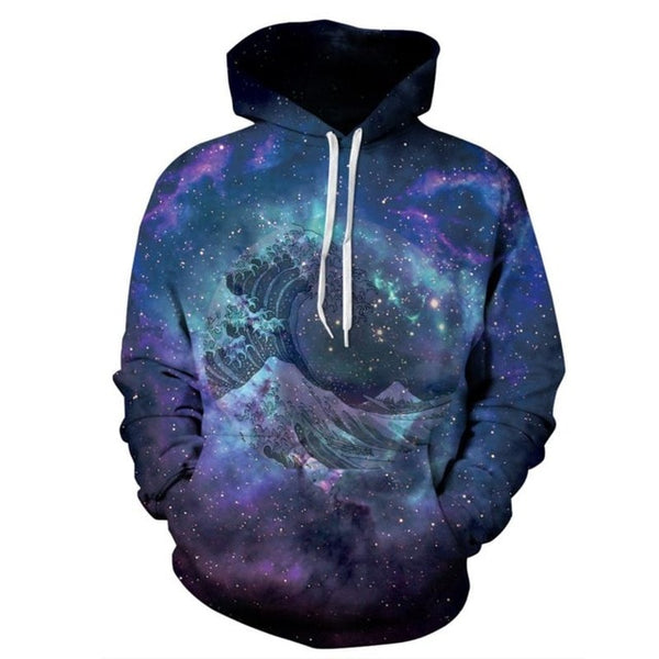 New Fashion 3D Print Waves of Purple Sprite Sweatshirt | Vimost Shop.
