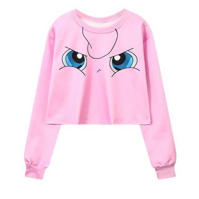 Girl Crop TopsHarajuku Cute Cartoon Printed Sweaters | Vimost Shop.