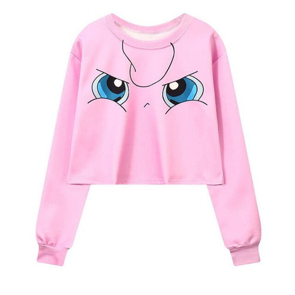 Girl Crop TopsHarajuku Cute Cartoon Printed Sweaters | Vimost Shop.