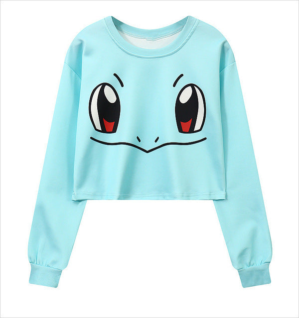 Girl Crop TopsHarajuku Cute Cartoon Printed Sweaters | Vimost Shop.