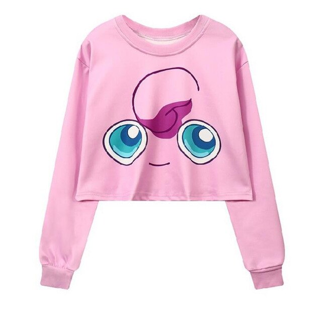 Girl Crop TopsHarajuku Cute Cartoon Printed Sweaters | Vimost Shop.