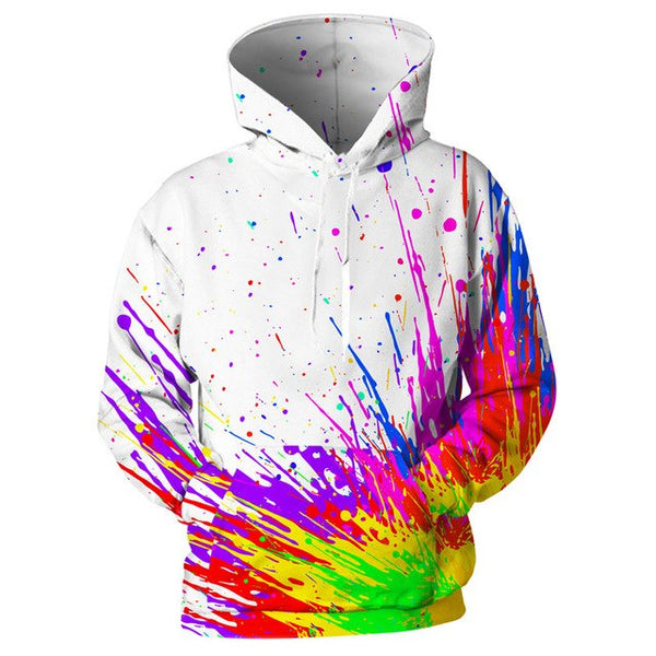 3d print harajuku Splash Paint Print Rainbow Hoodies | Vimost Shop.