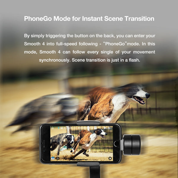 Smooth 4 3-Axis Handheld Smartphone Gimbal Stabilizer for iPhone XS XR X 8Plus 8 7Plus 7 Samsung S9 S8 S7 & Action Camera | Vimost Shop.