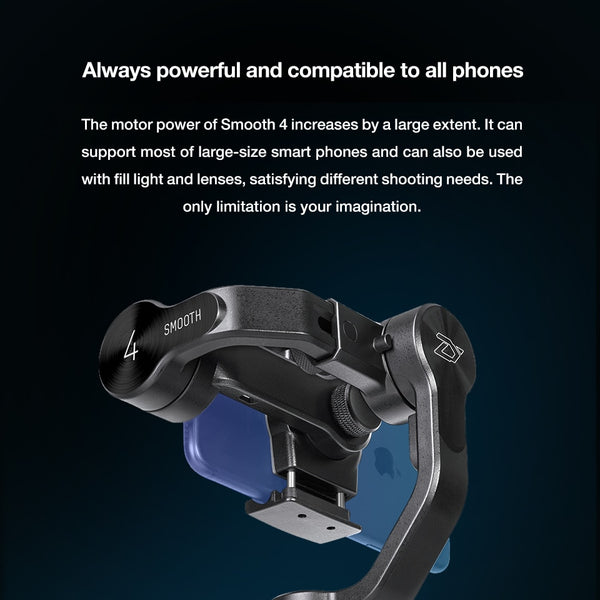 Smooth 4 3-Axis Handheld Smartphone Gimbal Stabilizer for iPhone XS XR X 8Plus 8 7Plus 7 Samsung S9 S8 S7 & Action Camera | Vimost Shop.