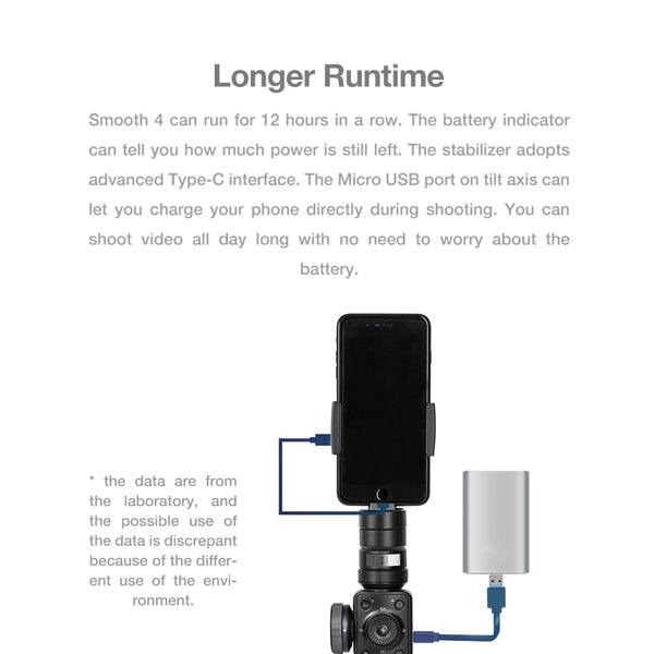 Smooth 4 3-Axis Handheld Smartphone Gimbal Stabilizer for iPhone XS XR X 8Plus 8 7Plus 7 Samsung S9 S8 S7 & Action Camera | Vimost Shop.