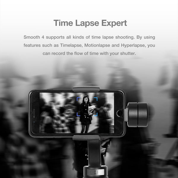 Smooth 4 3-Axis Handheld Smartphone Gimbal Stabilizer for iPhone XS XR X 8Plus 8 7Plus 7 Samsung S9 S8 S7 & Action Camera | Vimost Shop.