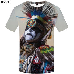 Men Harajuku T-shirts 3d America Tshirt Printed Feather Tshirts Casual Colorful Anime Clothes