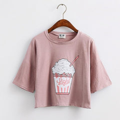 Ice cream Korean style cottonHarajuku women t shirts