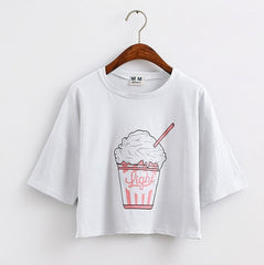 Ice cream Korean style cottonHarajuku women t shirts