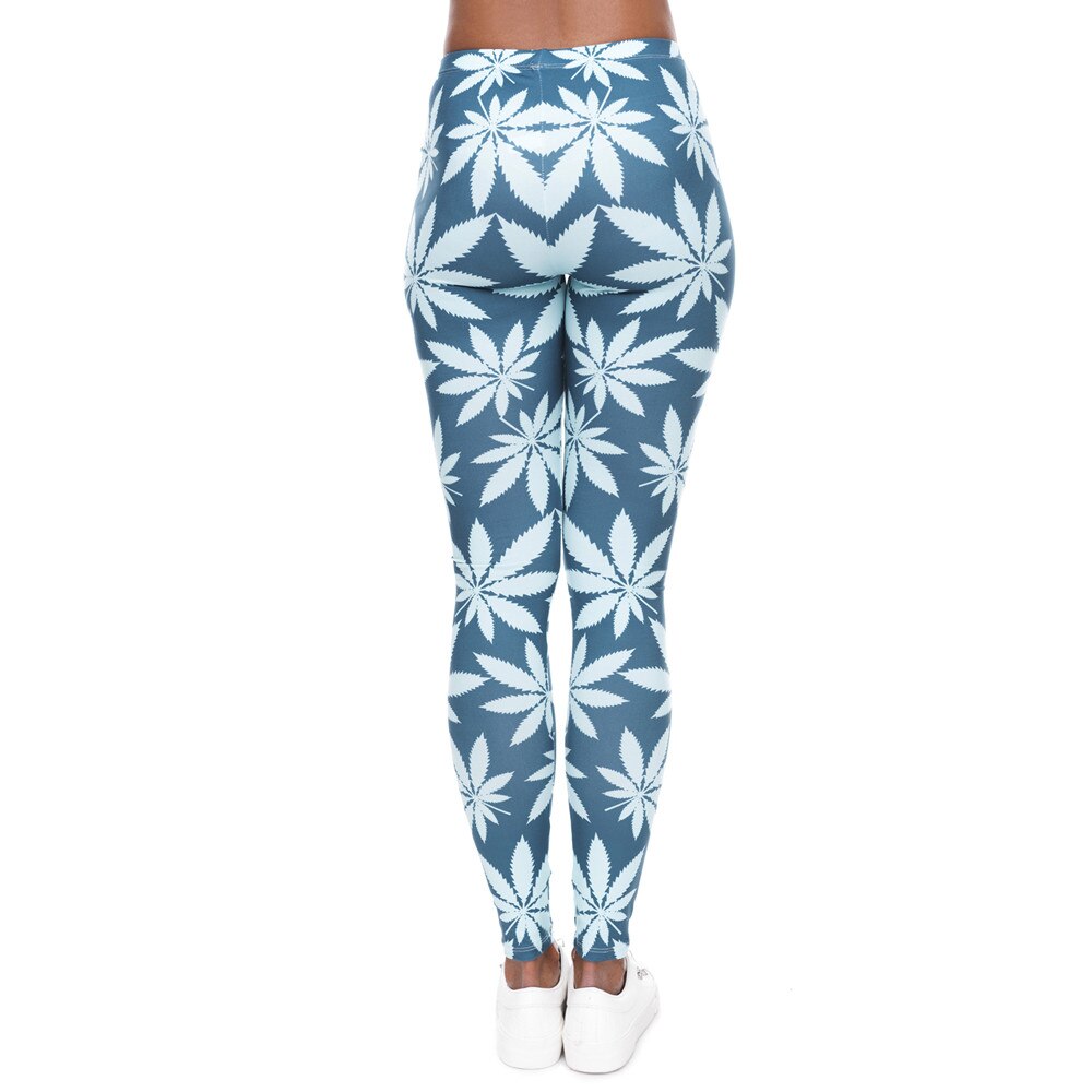Fashion Leggings Mint Weed Printing Fitness Legging High Stretch Leggins High Waist Slim Sexy Legins Trouser Women Pants | Vimost Shop.