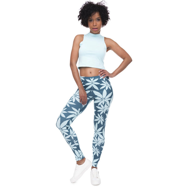 Fashion Leggings Mint Weed Printing Fitness Legging High Stretch Leggins High Waist Slim Sexy Legins Trouser Women Pants | Vimost Shop.