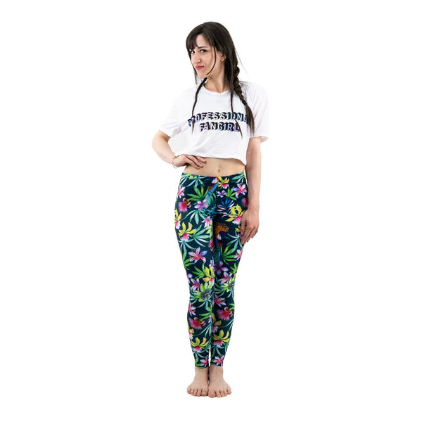 Fashion Women Trend Green Floral Leaf Flower Pattern Leggings Sexy Elasticity Fitness Slim Bottoms Workout Pants | Vimost Shop.