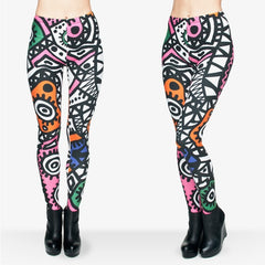 Fashion High Elasticity Legging Tribe Totem 3D Printing Women legins Stretchy Trousers Slim Fit Pants Leggings
