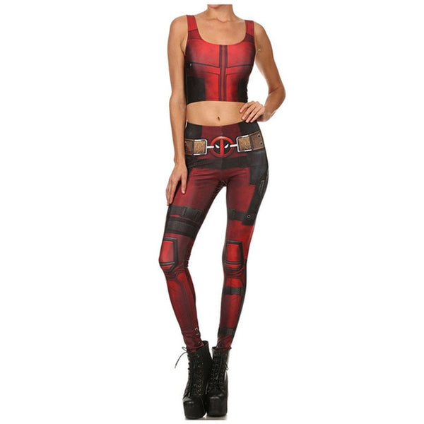 Star Wars Cosplay Costume For Women Wonder Captain America Deadpool Woman Croped Tops Leggings Sets | Vimost Shop.