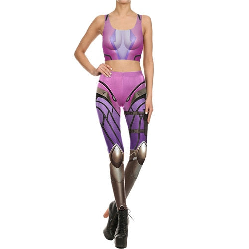 Star Wars Cosplay Costume For Women Wonder Captain America Deadpool Woman Croped Tops Leggings Sets | Vimost Shop.