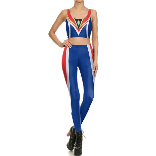 Star Wars Cosplay Costume For Women Wonder Captain America Deadpool Woman Croped Tops Leggings Sets | Vimost Shop.