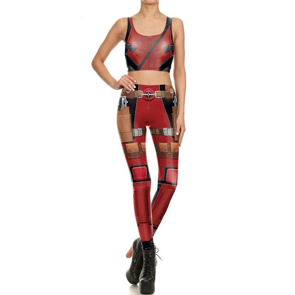 Star Wars Cosplay Costume For Women Wonder Captain America Deadpool Woman Croped Tops Leggings Sets | Vimost Shop.