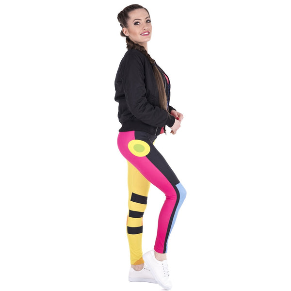Women Leggings Simple Geometry Splicing Printing Leggins Fitness | Vimost Shop.