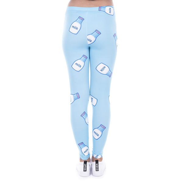 Women Legging Milk Printed Leggins for Women Trousers High Waist Blue Legins Woman Pants Stretch Leggings | Vimost Shop.
