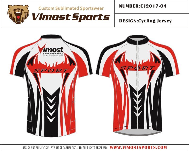 Custom Desgin Red Black Bike Zip Jersey | Vimost Shop
