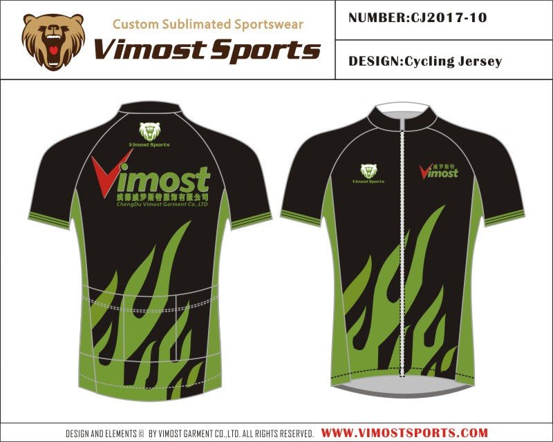 Custom Design Black Vimost Design Bicycle Shirts