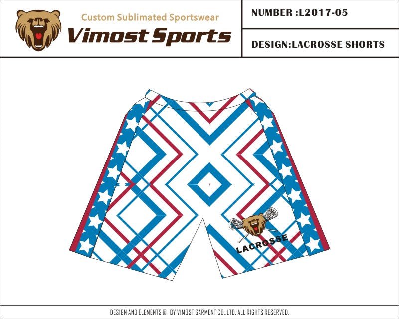 Custom Design Stars Sublimation Lacrosse Shorts