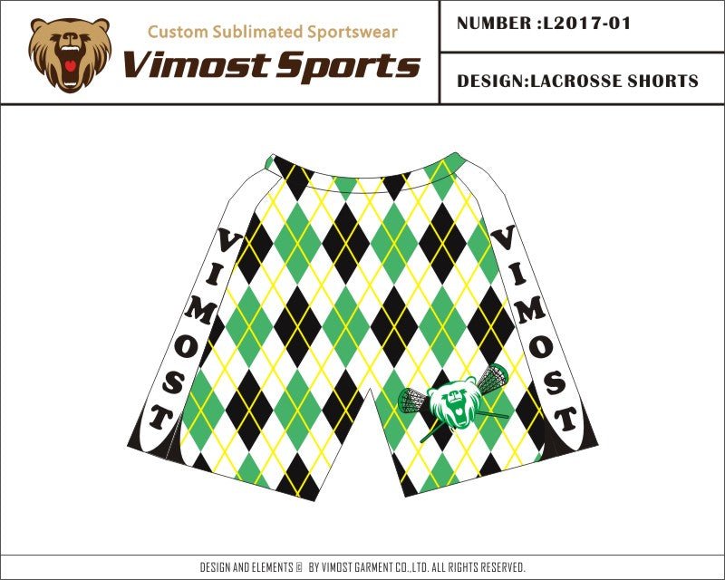 Custom Sublimated diamond Design Lacrosse Shorts