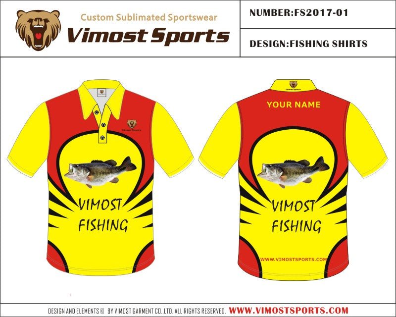 Custom Sublimated Vimost Design Fishing Polo Shirts