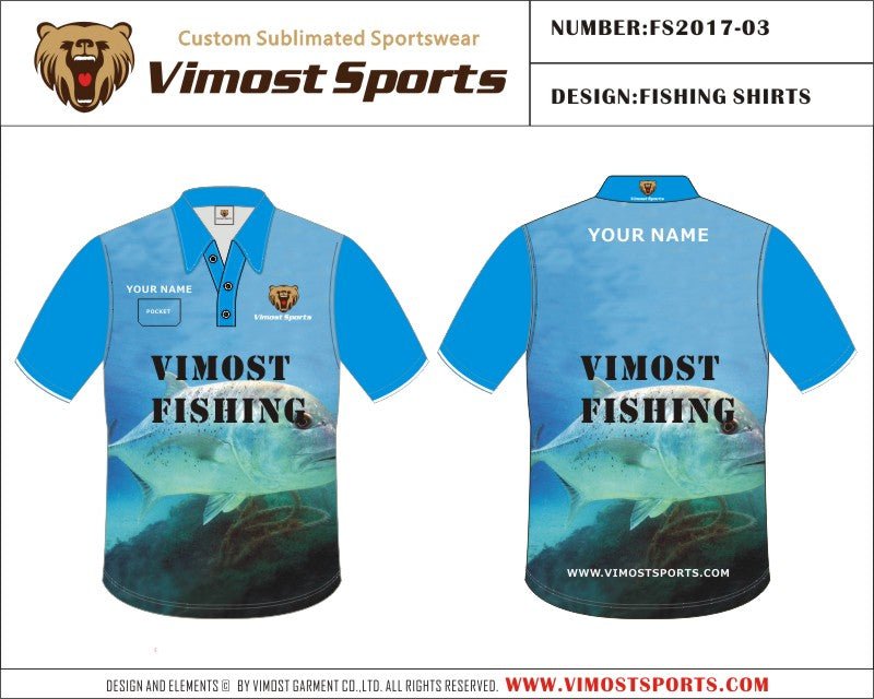 Custom Sublimated Your Blue Pocket Fishing Wear