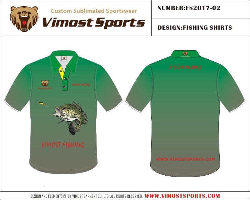 Vimost Sports Green Design Fish Shirts