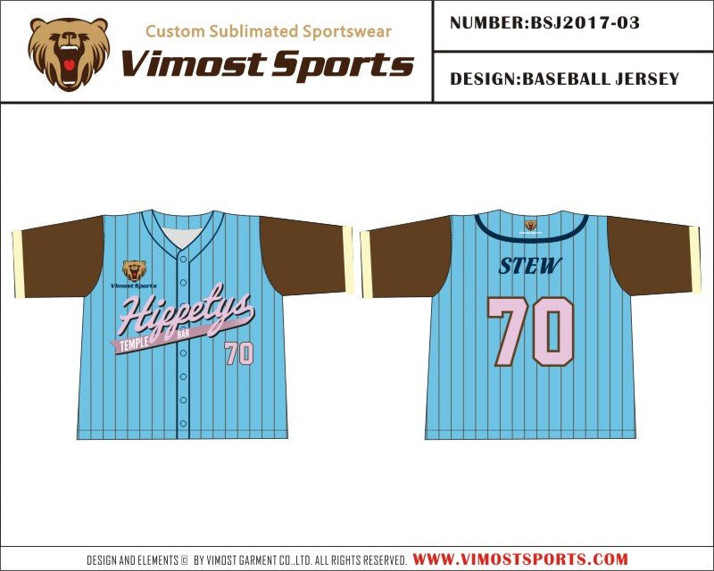 Vimost Sports Hippetys Design baseball Jersey