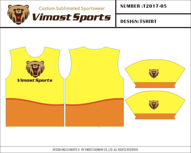 Vimost Sports Yellow Color Design Tshirts