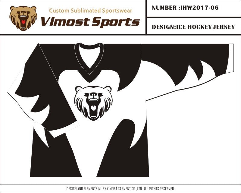 Vimost Sportswear Black White Design Roller Hockey Wear