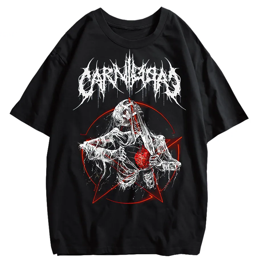 Gothic Demon Anime Print T-Shirt Women Y2K Harajuku Streetwear