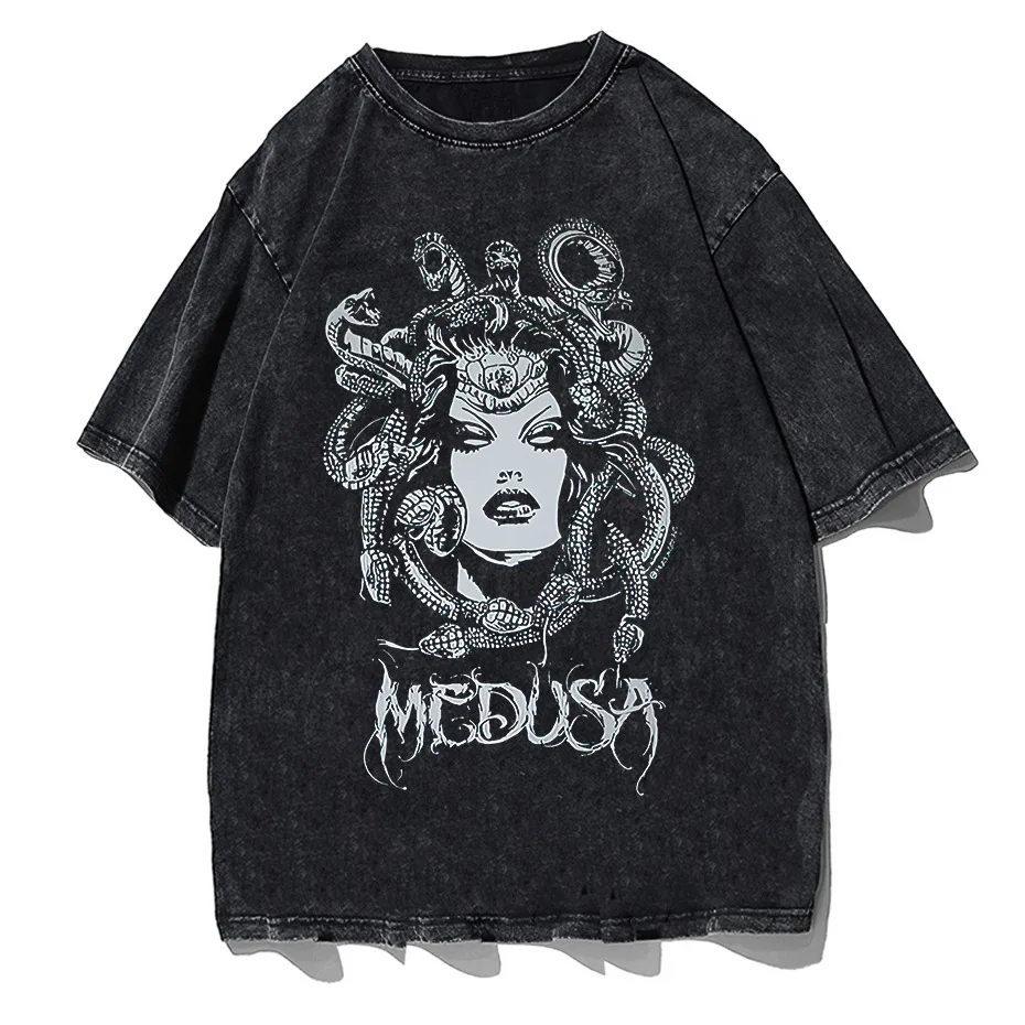 Gothic Dark Graphic T-Shirt Women Oversized Harajuku Punk Streetwear Tee