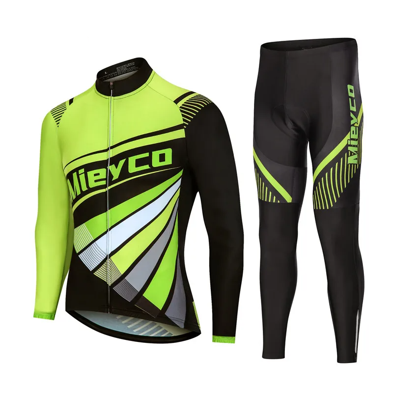 Men Long Sleeve Cycling Jersey Set MTB Road Bike Breathable Outdoor Cycling Suit