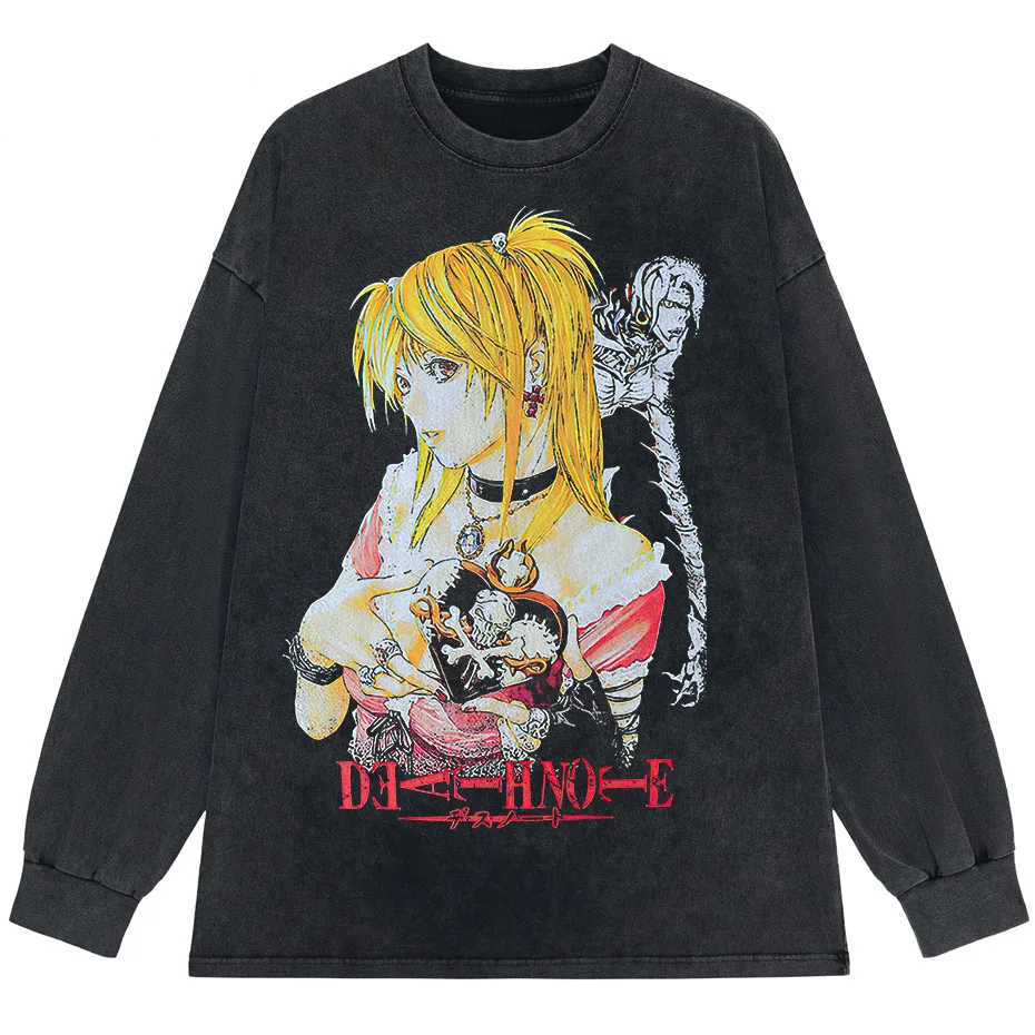 Harajuku Black Source T-Shirt Men Hip Hop Vintage Anime Graphic Oversized Cotton Tee