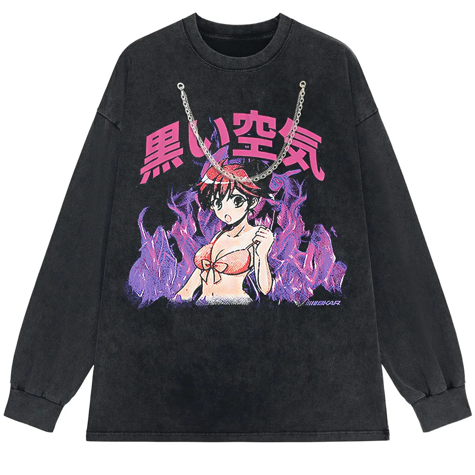 Japanese Anime Girl Oversized Streetwear T-Shirt