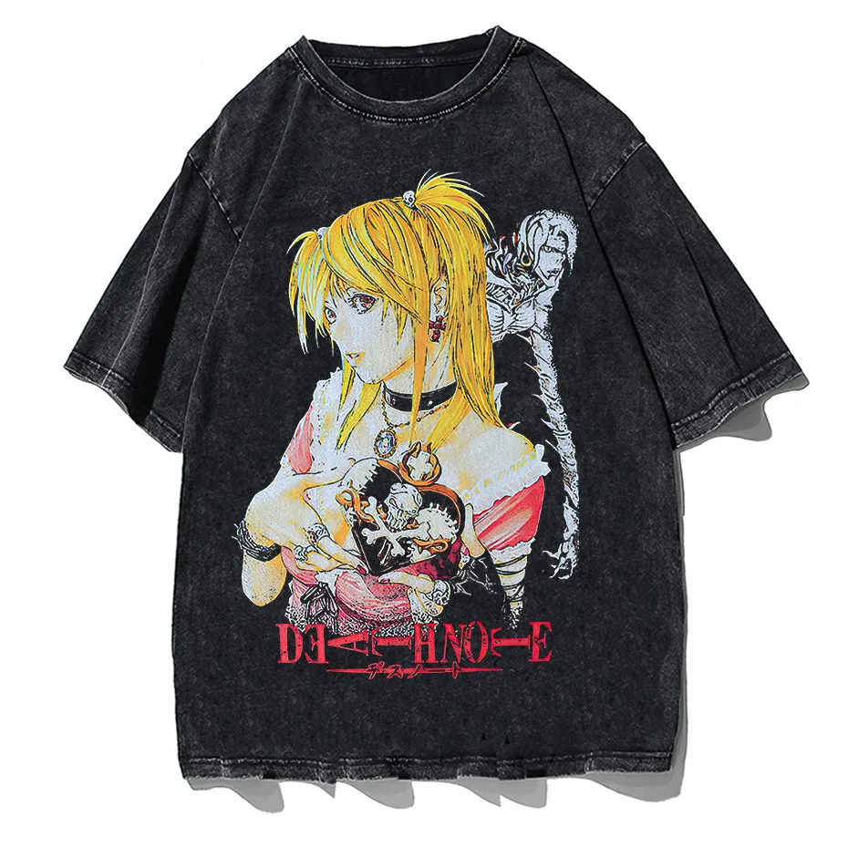 Harajuku Black Source T-Shirt Men Hip Hop Vintage Anime Graphic Oversized Cotton Tee