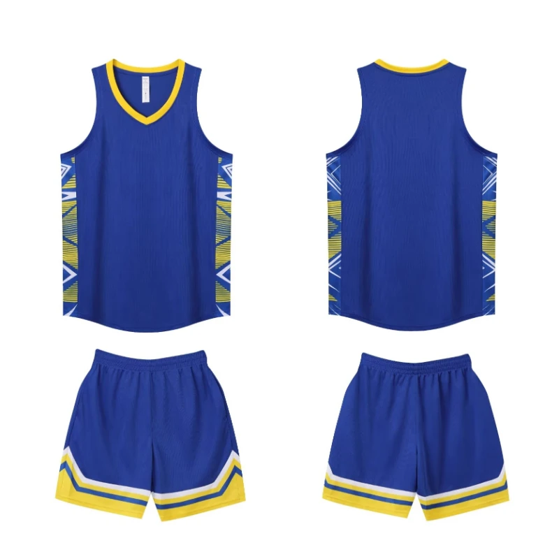 Plus Size Mens Basketball Jersey Set Oversized Sleeveless Shirt and Pants Print Sportswear
