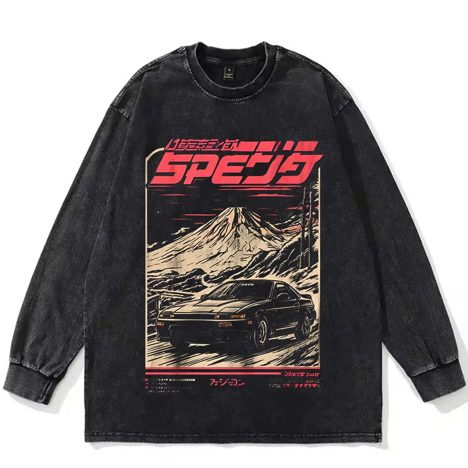 Mens Vintage Anime Graphic Tee Hip Hop Harajuku Streetwear