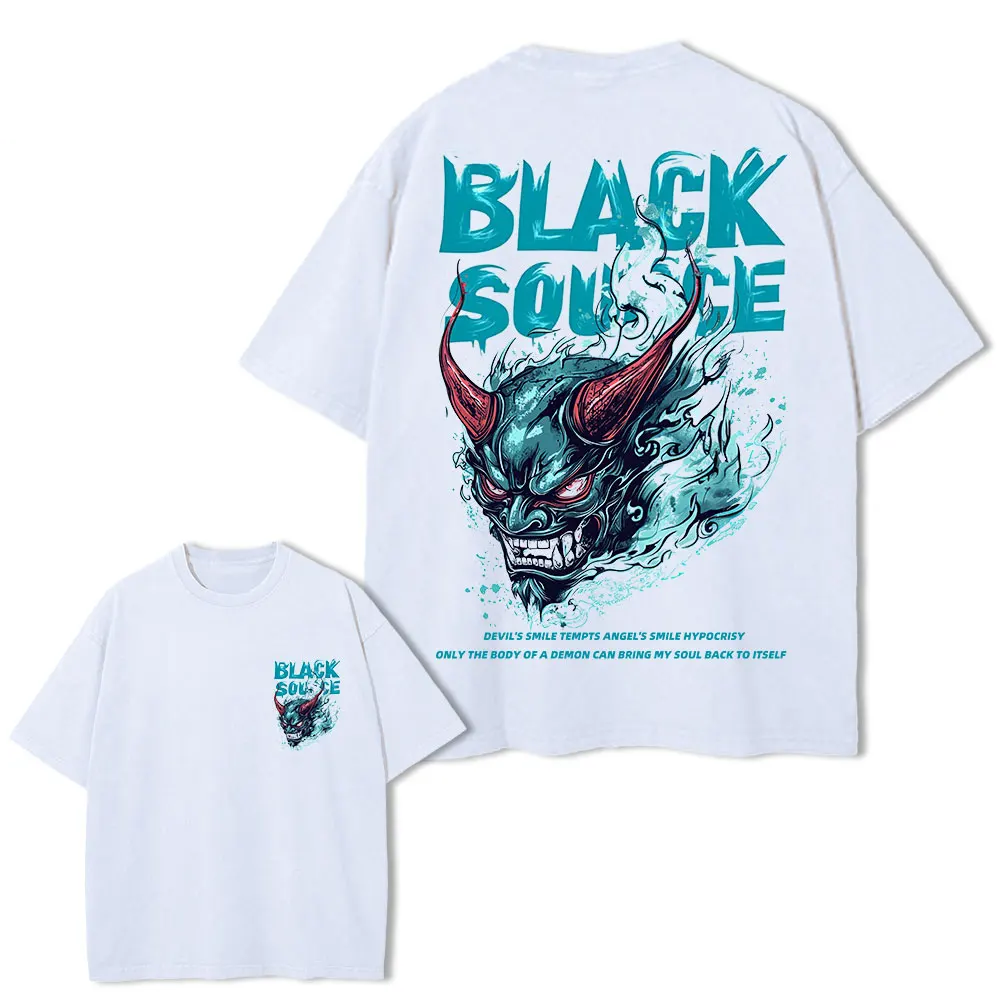 Devil Graphic Oversized T-Shirt Cotton Harajuku Gothic Streetwear