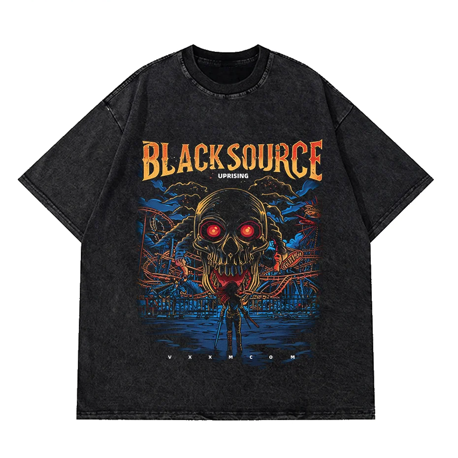 Carnival Skull Graphic T-Shirt Unisex Vintage Harajuku Cotton Tee