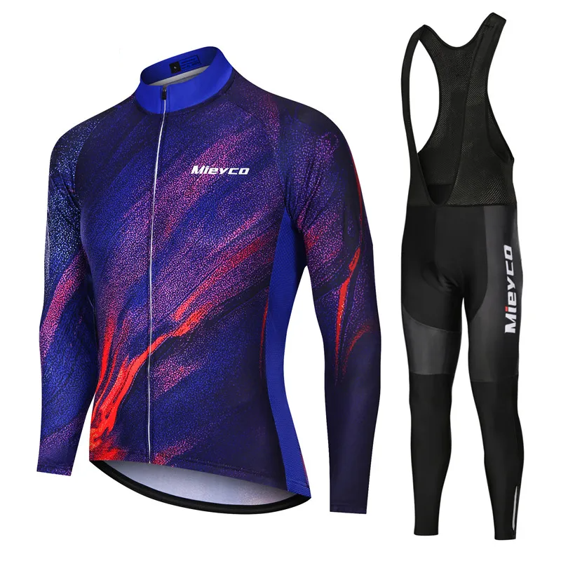 Men Long Sleeve Cycling Jersey Set MTB Road Bike Breathable Outdoor Cycling Suit