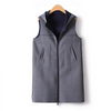 Mid Length Waistcoat Sleeveless Jackets Two Sided Wearing Contrasting Color Hooded Air Cotton Drape Vest For Women