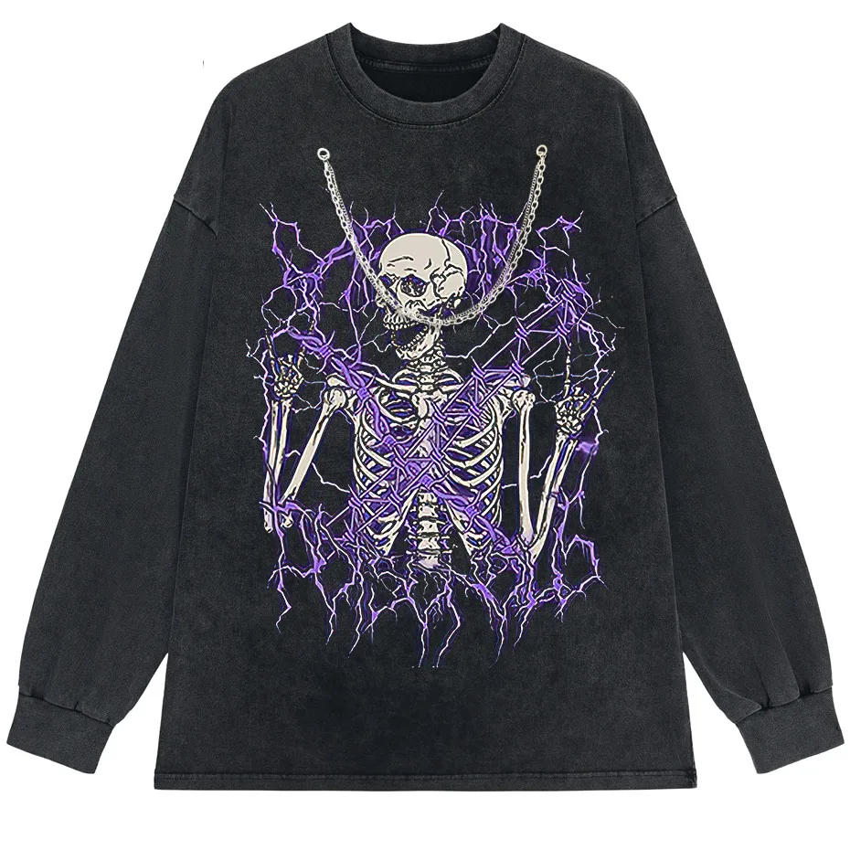 Angel Skull Graphic T-Shirt Plus Size Goth Streetwear Cotton Short Sleeve Unisex
